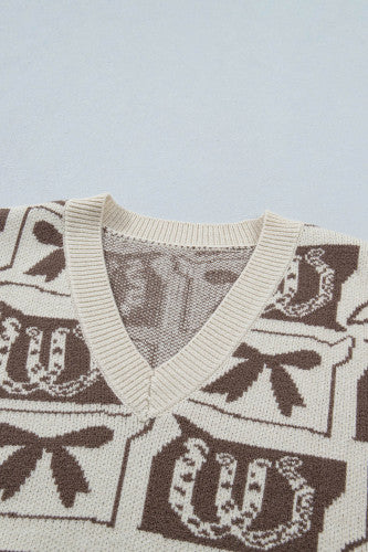 Horsehoe Bow tie Sweater Vest