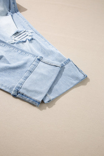 Distressed Straight Leg Jeans
