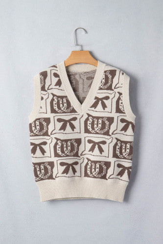 Horsehoe Bow tie Sweater Vest