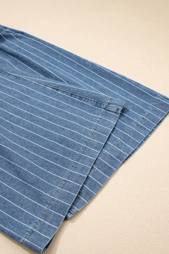 Striped Casual Wide Leg Jean