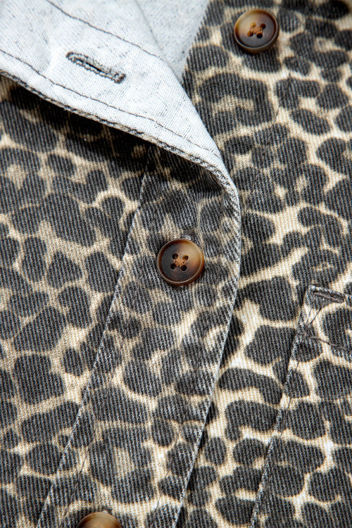 Vintage Leopard Denim Shirt